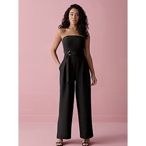 Designer Originals Pants - Bold Element + Ally Brooke Women's Strapless Wide Leg Jumpsuit Black Size 12